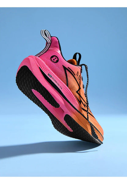 Men's Shoes Carbon Plate Cushioning Road Running Shoes Fashionable Printed Lace Up Tennis Shoes Non-slip Breathable Sports Shoes