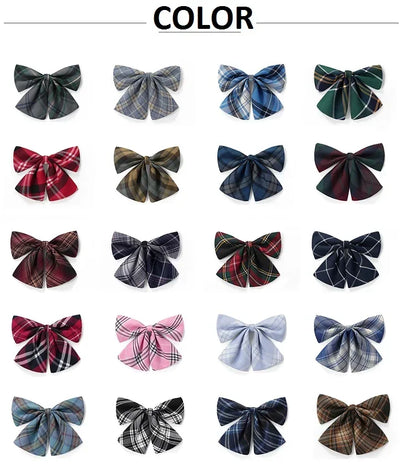 Women Summer Plaid Pleated Skirt With Necktie Bowtie Korean Jk Skirt Uniform Japanese School Preppy A Line Mini Skirts