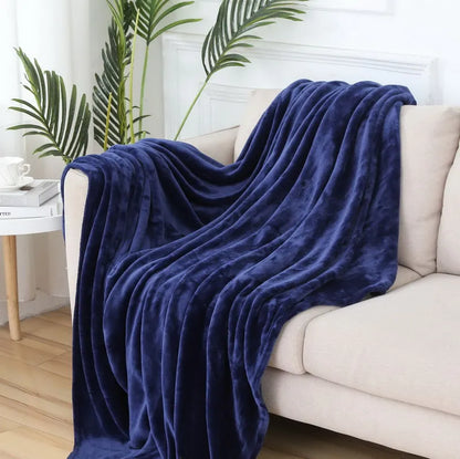 Fluffy Coral Velvet Blanket Flannel Plush Comfortable Thickened and Warm Soft Sofa Throw Blanket for Air-Conditioned Room Luxury
