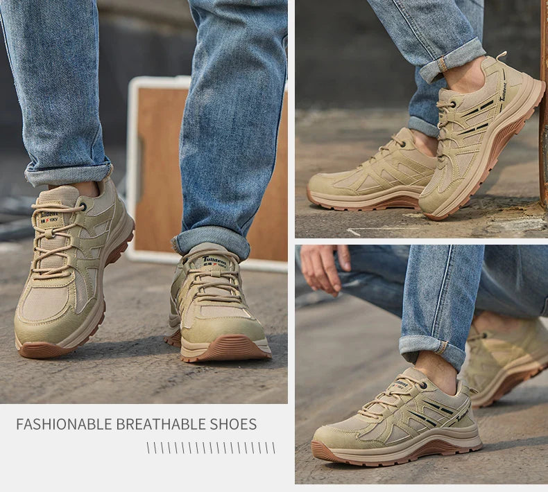 New safety shoes, anti-smashing and anti-puncture work shoes, insulated shoes, men's protective boots