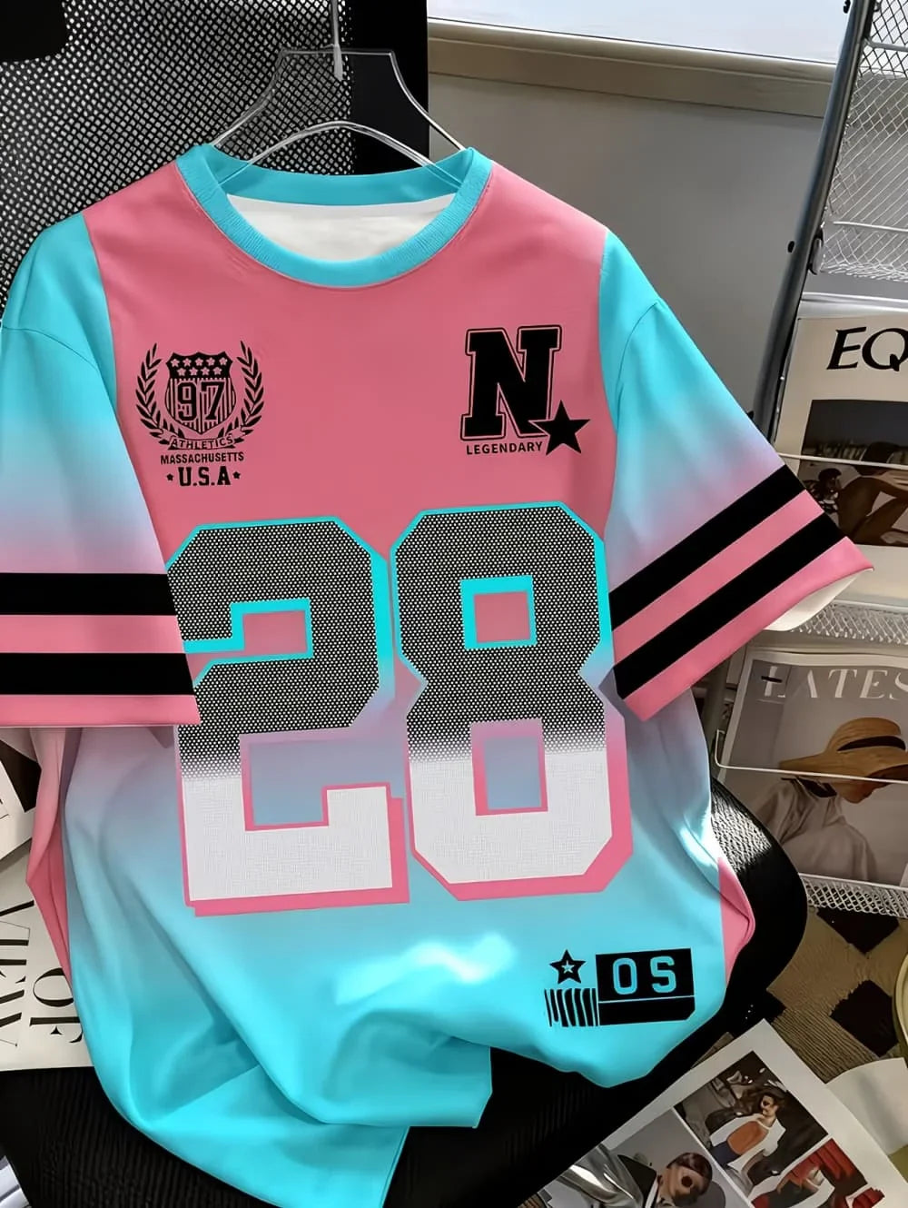 Summer Number Digital 3D Printed T-Shirt for Kids Sports Style Top Patchwork Short Sleeve Sports Football Jersey Y2k Loose Tops