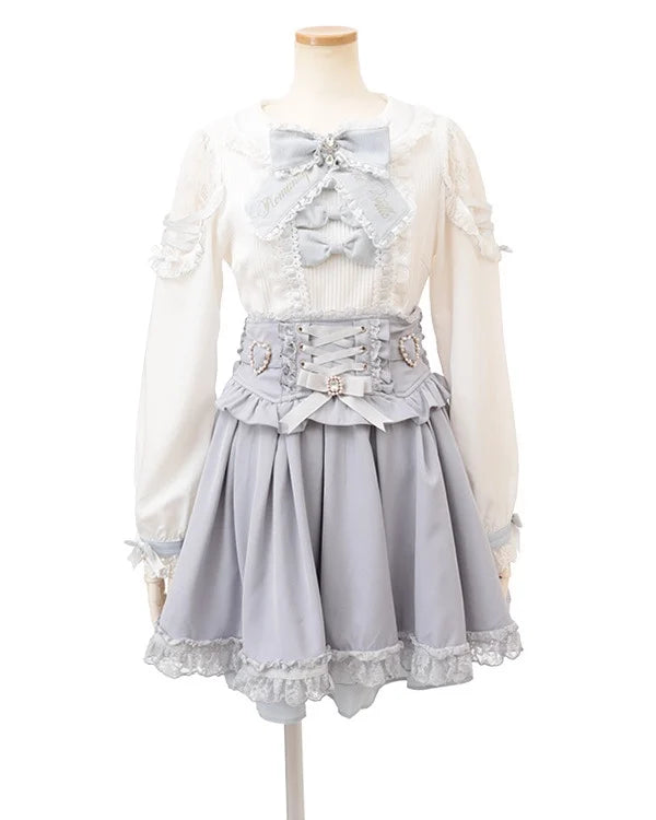Japanese Liz Mine Mass Production Detachable Suspender Skirt Spring and Autumn Heart Cross Suspender Back Bow Straps Skirt