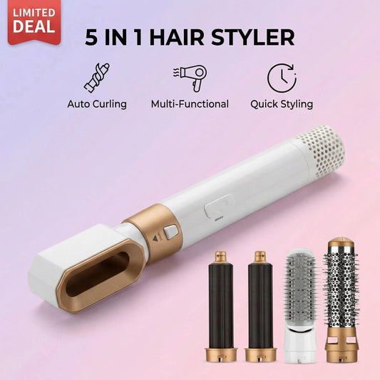 5-in-1 Hair Styling Kit Multi-Function Curling Iron Straightener Hot Air Brush Quick Styling Hair Care Beauty Tools