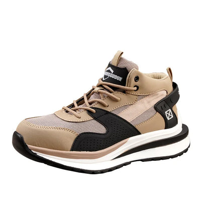 Soft-soled non-slip safety shoes four seasons models men's anti-smash anti-puncture steel head safety shoes new models