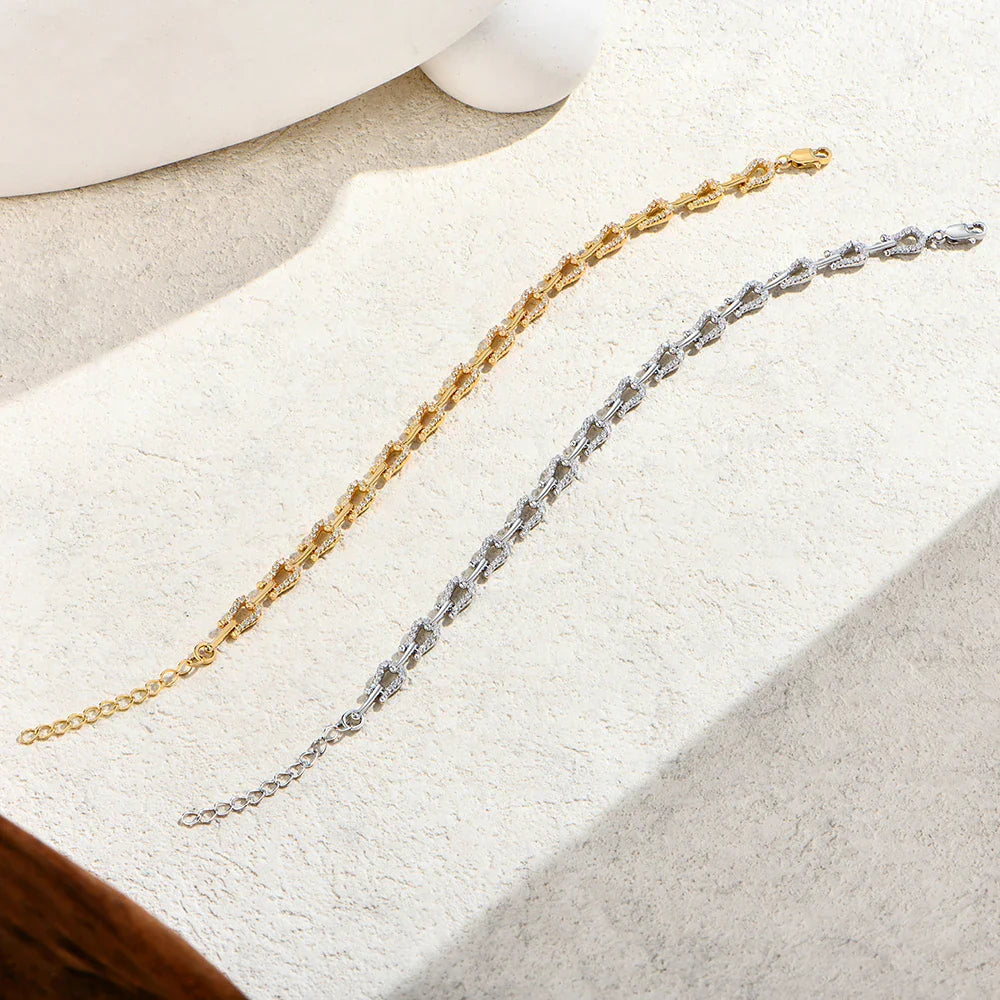 New Original Moissanite Women’s Bracelets 925 Sterling Silver Adjustable Horseshoe Bracelet NewYear Gift Party Jewelry