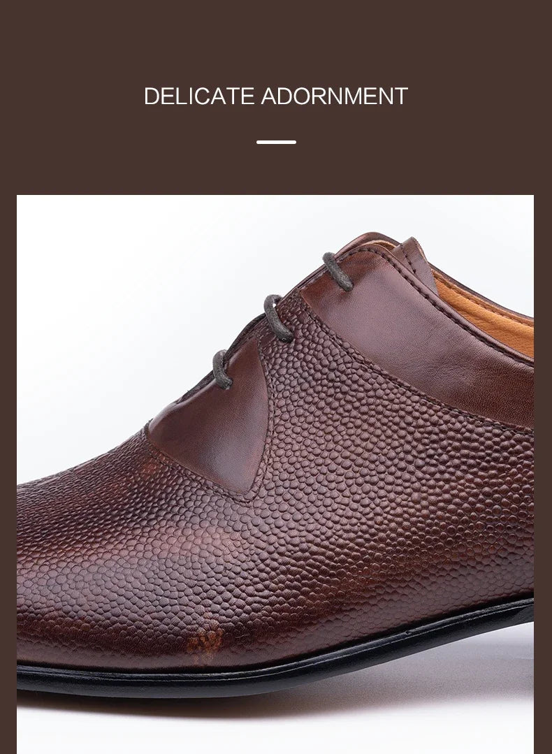 Luxury Men Oxford Shoes High Quality Classic Style Dress Leather Shoes Lace Up Pointed Toe Formal Business Wedding Shoes