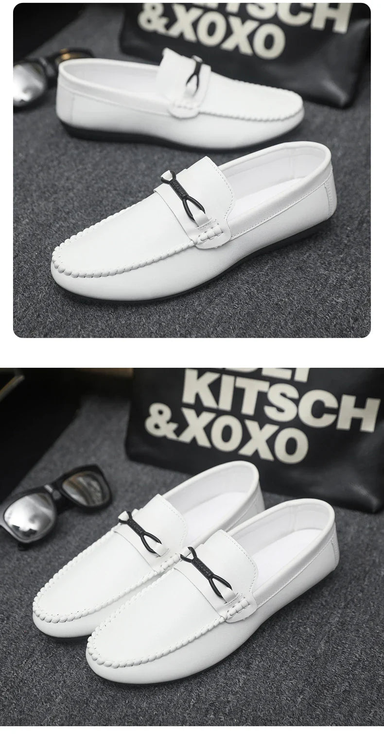 Mocassins Minimalistas Masculinos Sapatos Casuais de Couro Confortáveis Para Homens Sapatos de Condução Antiderrapantes Sapatos de Escritório Slip-on Tamanho Grande 46