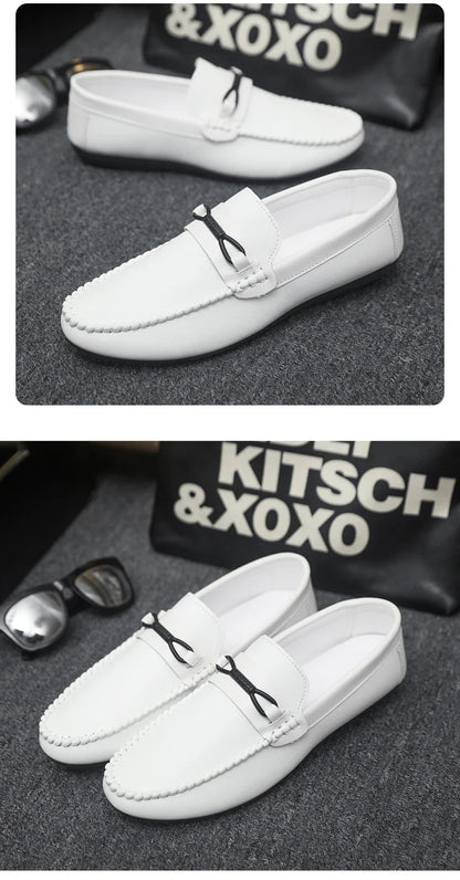 Mocassins Minimalistas Masculinos Sapatos Casuais de Couro Confortáveis Para Homens Sapatos de Condução Antiderrapantes Sapatos de Escritório Slip-on Tamanho Grande 46