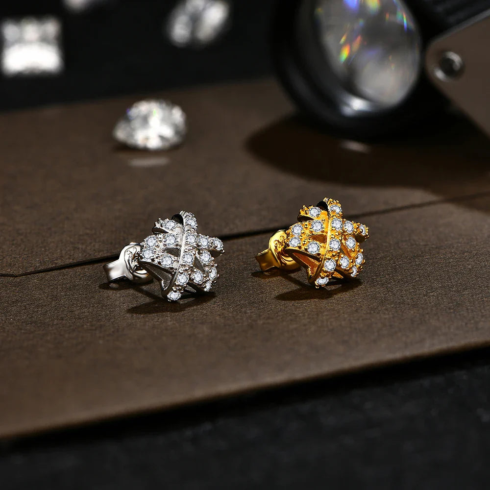 D VVS1 Color Round Cut 1.5mm Moissanite Stud Earrings for Women Solid 925 Sterling SIlver For Woman Birthday Party Gift