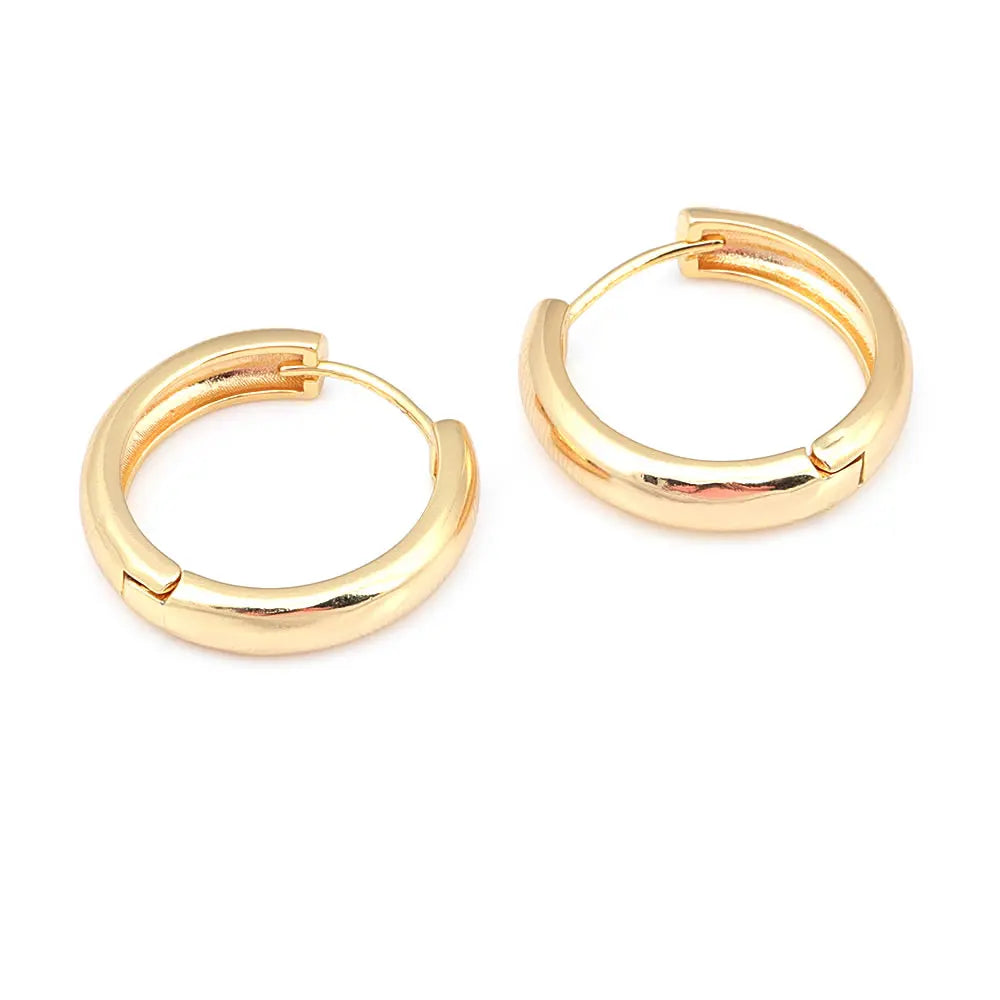 6PCS 14MM 16MM 18MM 23MM 25MM 30MM 18K Gold Color Brass Round Circle Loop Earrings Hoops Jewelry Making Supplies Accessories