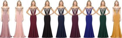 Gold Rose Lace Mermaid Prom Dresses For Women Burgundy Long Sexy Open Back Cap Sleeve Elegant Evening Party Gown Vestido de Gala