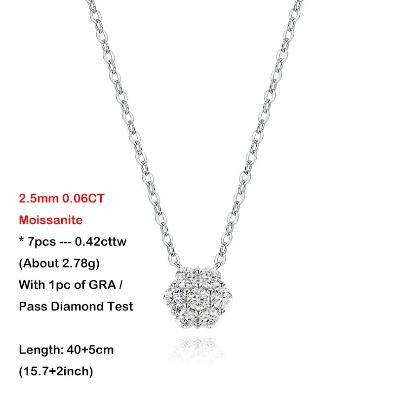 Flower GRA Certified Full 1.5/2.5/3mm D Color Moissanite Bracelet for Woman Men Silver 925 Diamond Hand Link Bracelets Gift