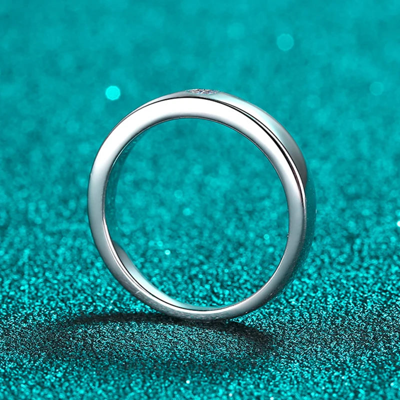 D VVS1 Moissanite Ring for Women Man Sparkling Wedding Eternity Bands Sterling Silver 925 Engagement Rings Fine Jewelry