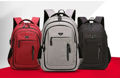 Large Capacity Backpack Men Laptop Backpacks 15.6 Oxford Black Solid High School Bags