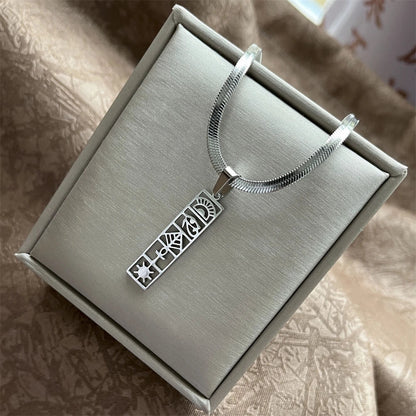 Stainless Steel Exaggerated Punk Big Round O Shaped Pendant Necklace Women Men Chunky Snake Blade Chain Grunge Steampunk Jewelry