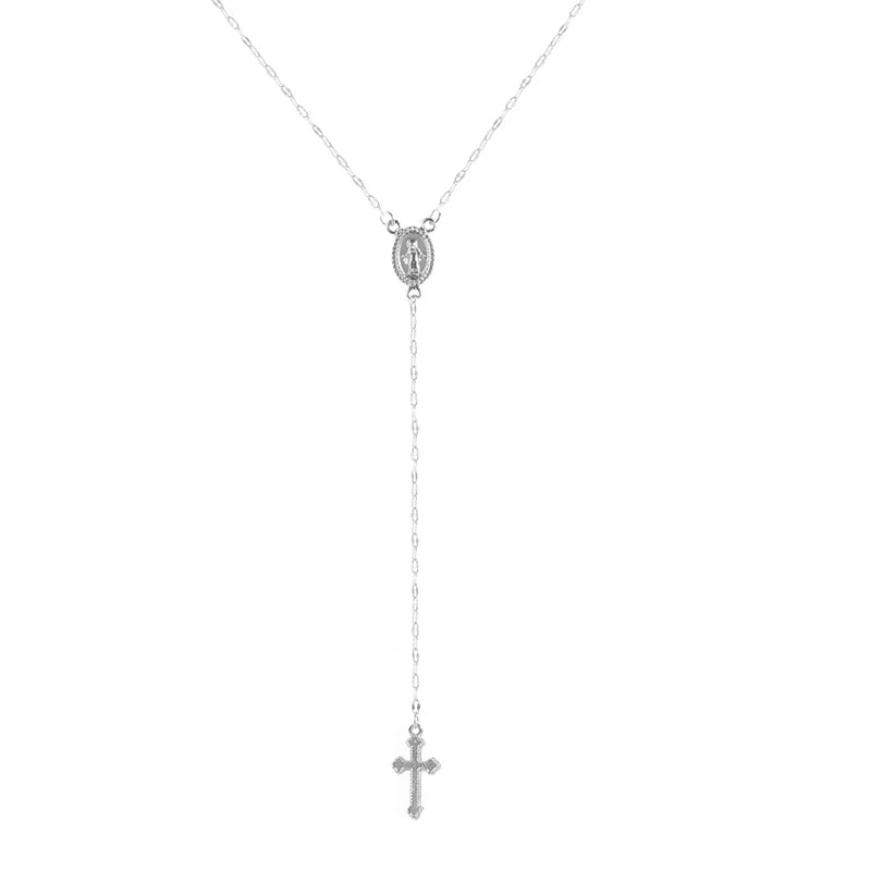 2025 New Fashion Vintage Christian Cross Bohemia Religious Rosary Pendant Necklace For Women Charm Jewelry Gifts Wholesale