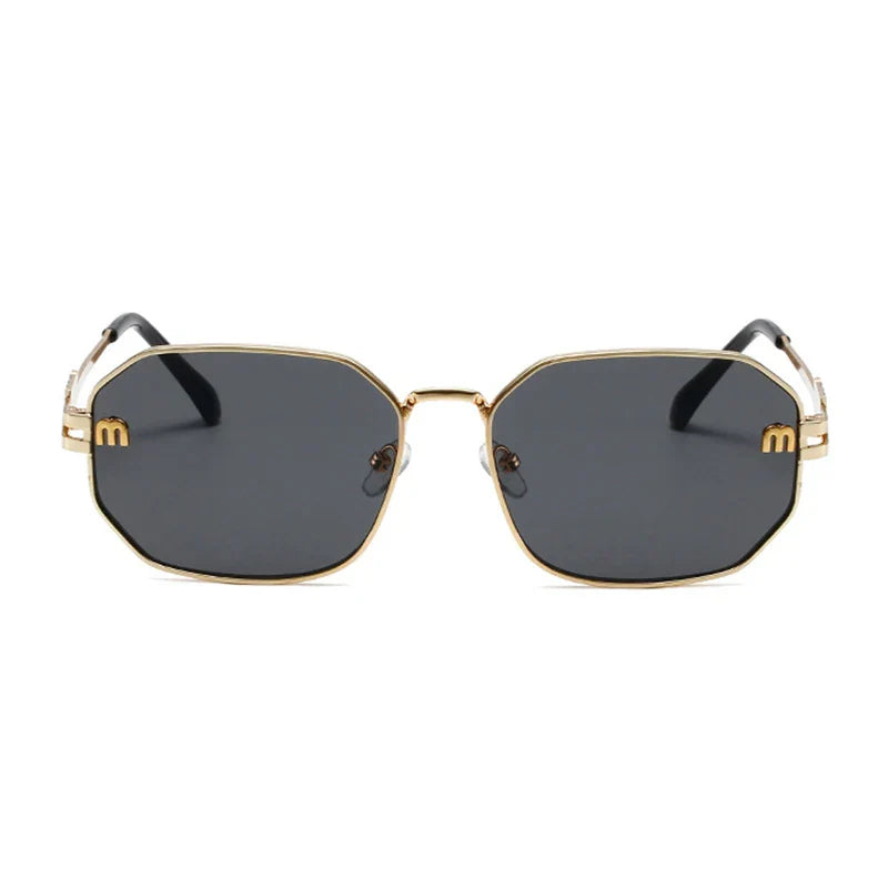 High Quality Rectangle Sunglasses Fashion Brand Designer Vintage Glasses Metal Frame Eyewear UV400 Gafas De Sol Mujer 308393
