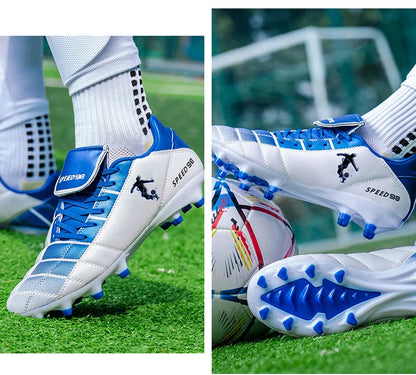 Men Football Boots FG/TF Soccer Shoes Breathable Professional Turf Outdoor Non-slip Long Spikes Adult Training Futsal Sneakers