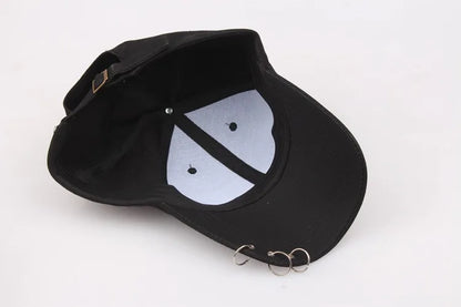 Hip Hop Women's Baseball Cap With Ring Circle Snapback Hats For Men Women Unisex Dad Hat Adjustable Kpop Korean Style Gorra