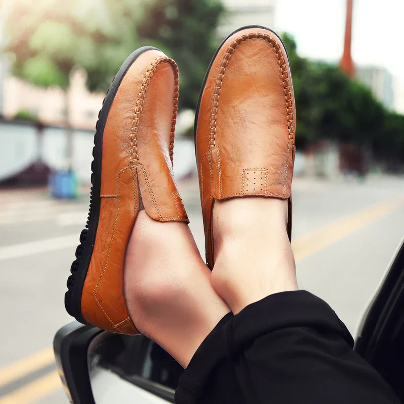 Leather Men Casual Shoes Luxury Brand 2024 Mens Loafers Moccasins Breathable Slip on Black Driving Shoes Plus Size 37-47