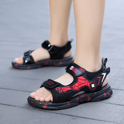 A pair of children's summer open-toe sports sandals, soft and comfortable mech-style flat shoes, sizes 28-40，WK-TX188