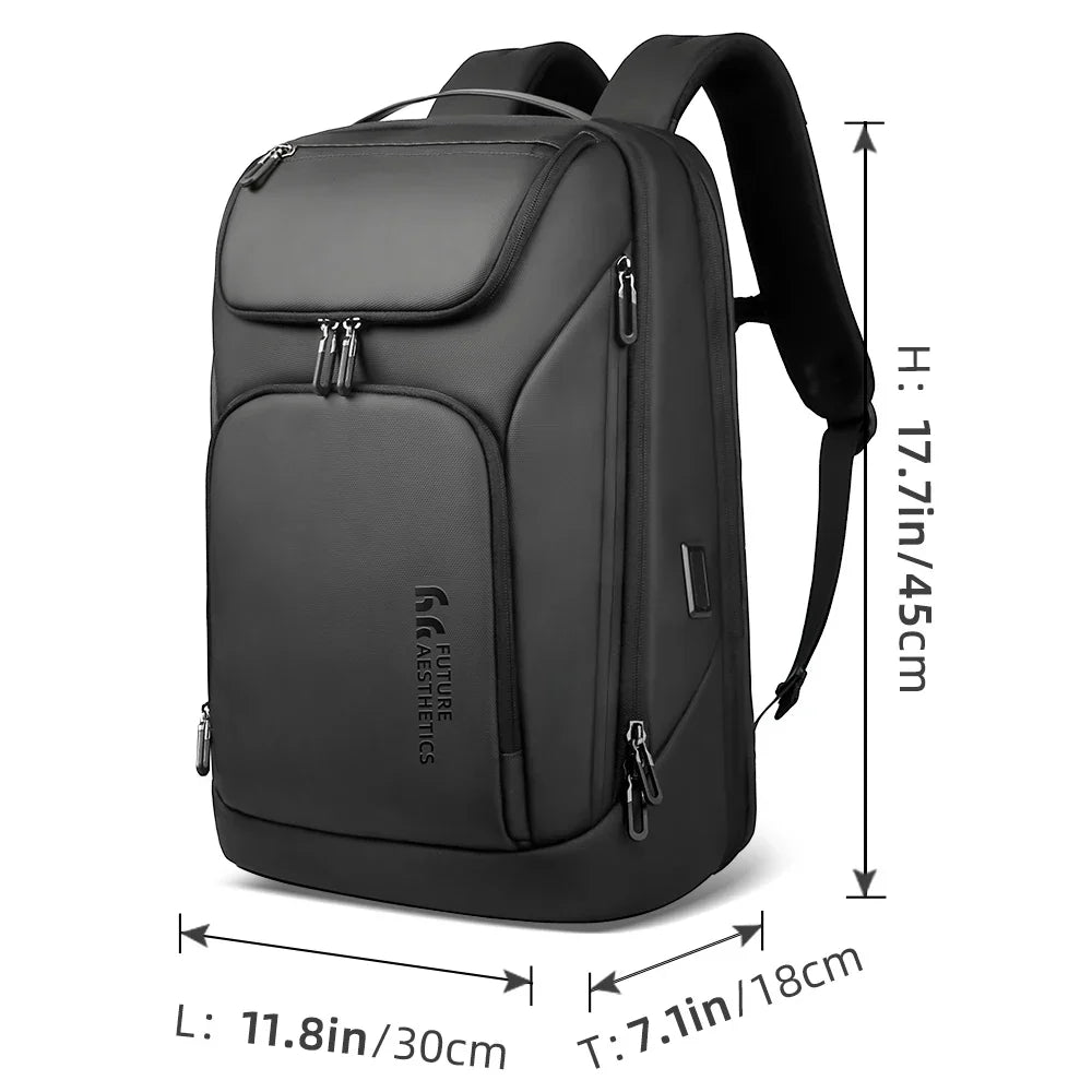 Business Backpack for Men Waterproof Travel 17.3" Laptop Backpack  High Capacity Multifunctional Pack USB Charging