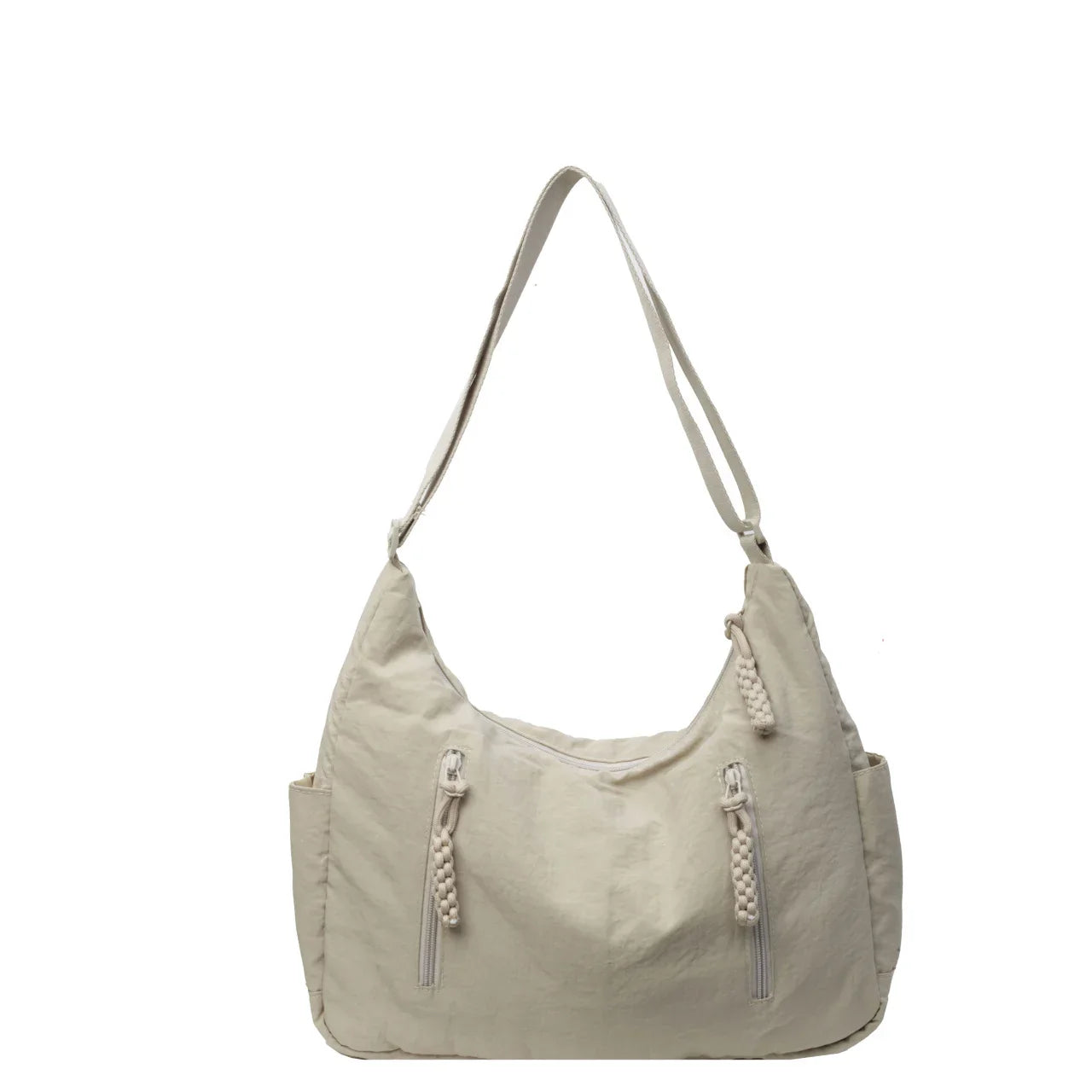 Summer Women Solid Color Shoulder Bag Fashion Lightweight Versatile Travel Crossbody Bag Commuter Nylon Large Capacity Hobo Bag