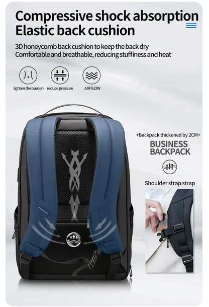 Business Waterproof Backpacks USB Charging Men Backpack Fit 15.6 Inch Laptop Travel 35L Large Capacity Backpack