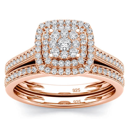 Ring Set For Woman Original 925 Silver Wedding Jewelry Luxury Engagement Ladies Anniversary Gift Trend