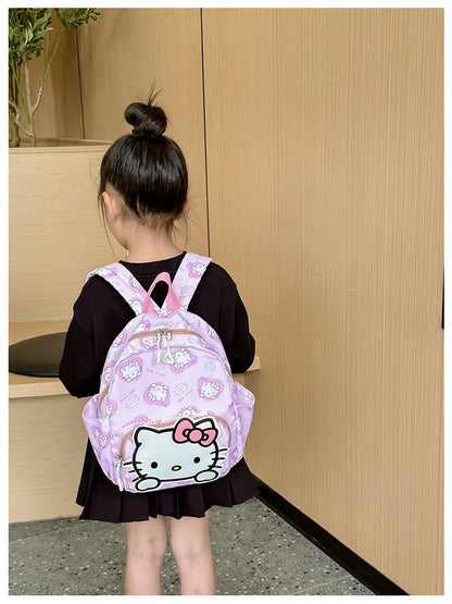 Anime Cartoon Kuromi Melody Cinnamoroll Backpack Boys Girls Cartoon Hello Kitty Kawaii Canvas Fashion Children's Schoolbag