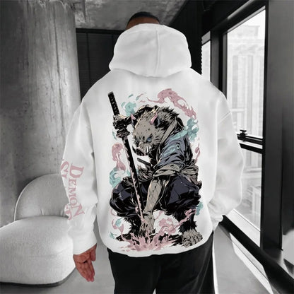 Men's Hoodie Sweatshirt Inosuke Hashibira Anime Spring and Autumn Boys' Children's Long-sleeved Parent-child Outfit