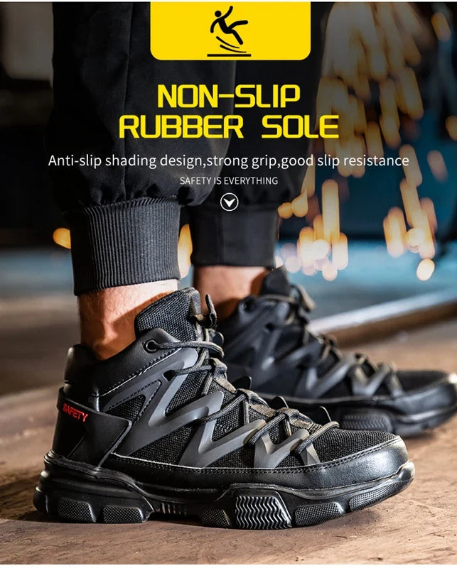 Autumn Work Safety Shoes Men Safety Boots Anti-smash Anti-stab Work Shoes Sneakers Steel Toe Shoes Male Work Boot Indestructible