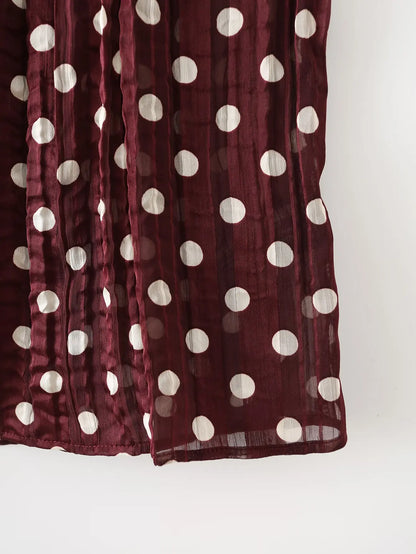 Chic Summer Elegant Brown Woman Blouse Polka Dot Fashion 2026 O-Neck Vintage Sleeveless Shirt Teacher Loose Mujer Vest