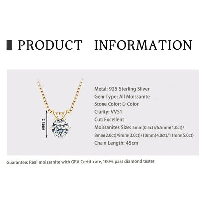 Pendant Necklaces S925 Sterling Silver Solitaire Necklace Chains For Women Jewellry Gifts