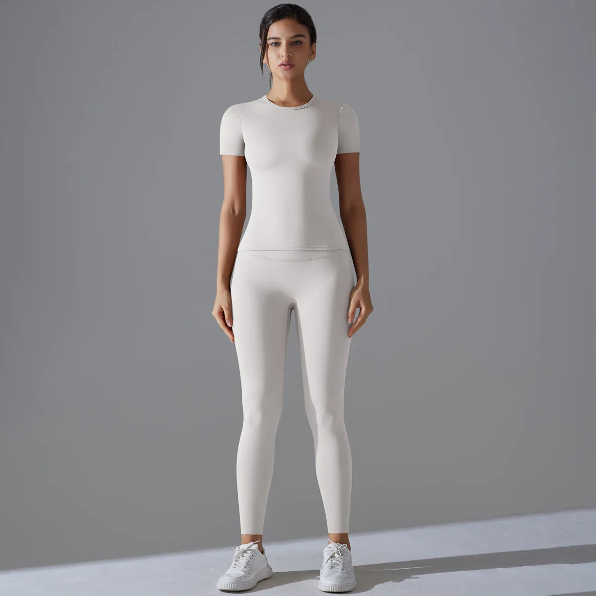 Quick-Drying Gym Leggings Set Yoga Suit Sports Set Sleeve Breathable Stretchy GYM Yoga Slim Fitness Active Top Tight Yoga Pant