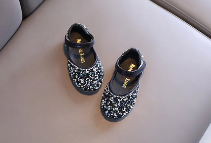 2026 Girls Princess Shoes Spring Children Bow Shoes Leather Shoe Kids Dance Shining Toddler Rhinestone Birthday Party Shoes