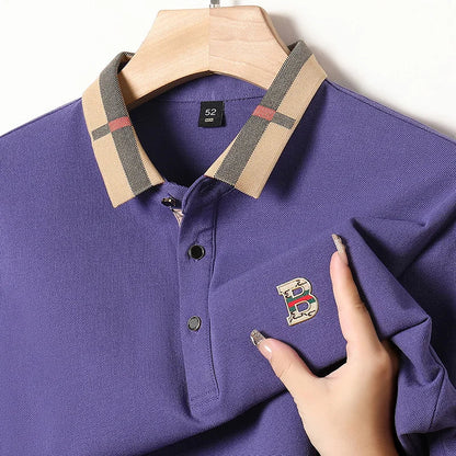 Designer Embroidered High End Brand Long Sleeved Cotton Polo Shirt Spring Autumn Fashion Casual Lapel T-Shirt Top Men's Clothing