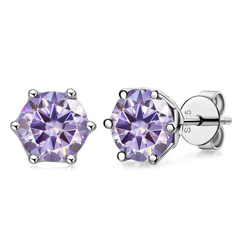 Real 1 CT D Color Moissanite Stud Earrings For Women Top Quality 925 Sterling Silver Sparkling Wedding Jewelry