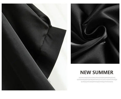 2026 New In Summer Satin Silk Half-Sleeve Tee Tops Basic Solid Women‘s T-Shirt Casual O-neck Thin Shirts Ladies Loose Blouses