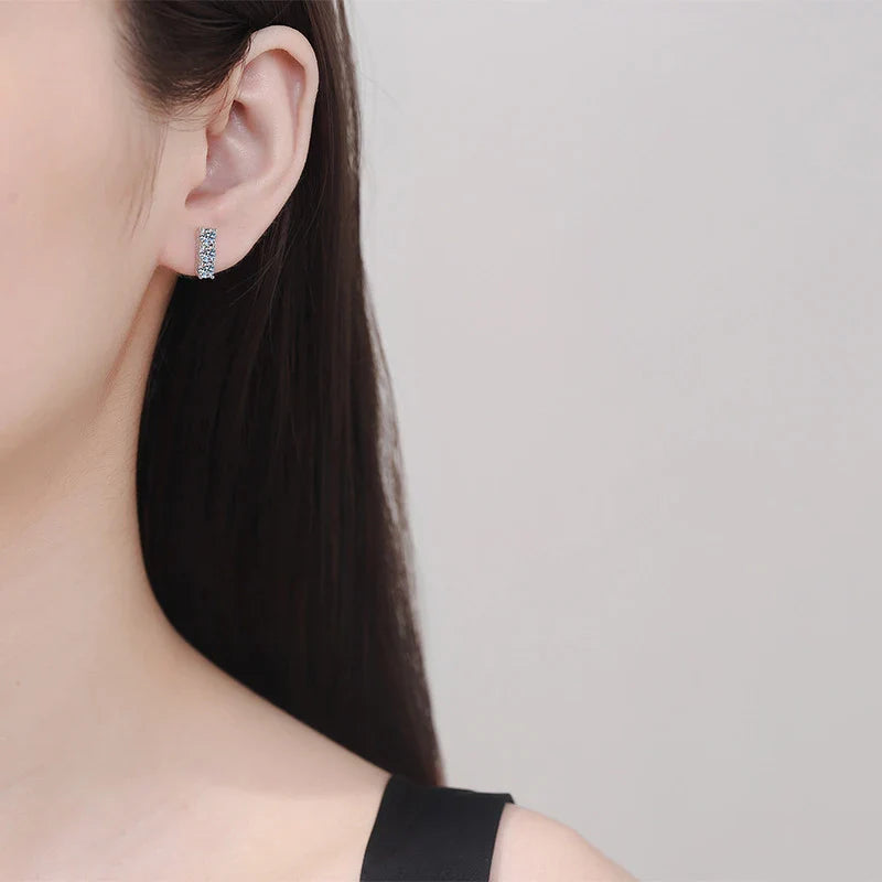 1.2cttw Full Moissanite Stud Earrings for Women 3.5mm Gemstone Lab Diamond Studs Earrings 925 Sterling Silver Jewelry