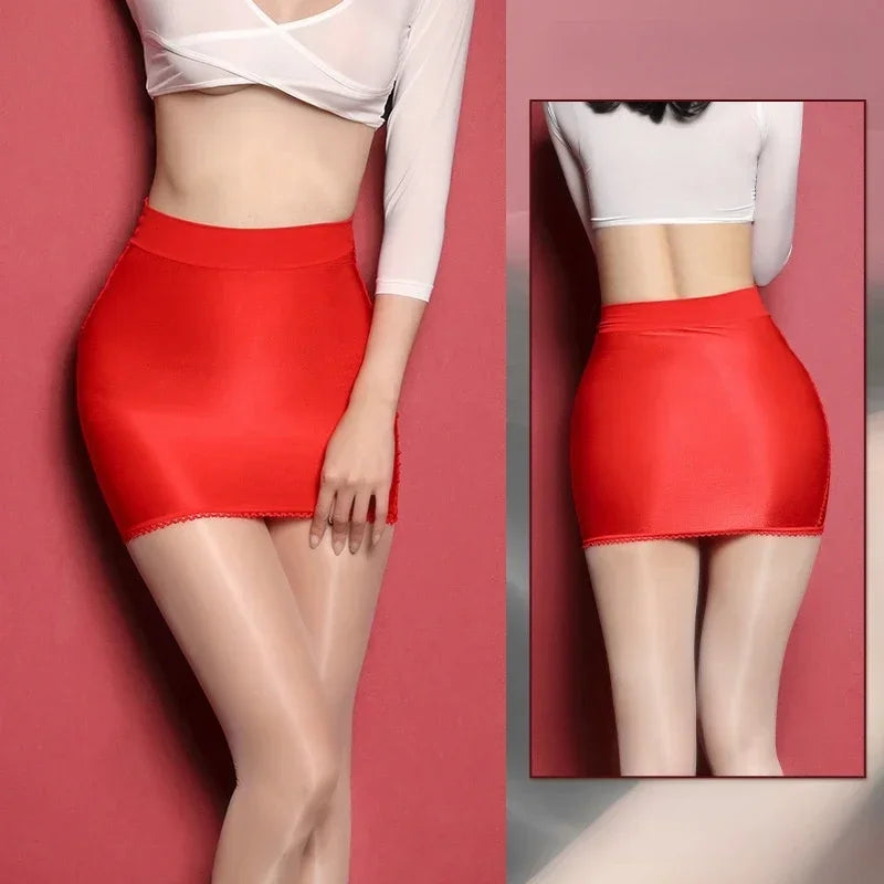 Transparent High Elastic Package Wrap Hip Short Skirts Black White Night Club See Through Mini Skirt for Women XL