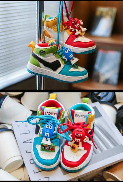Boys Girls Shoes Board Shoes Children Casual Shoes New Four Seasons Kids Single Sneaker Mandarin Ducks Basketball Sports Shoes