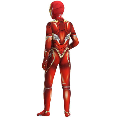Iron Jumpsuit Cosplay Costume Superhero Adult Bodysuit Tights Stage Show Clothes Halloween Party Dress Boys