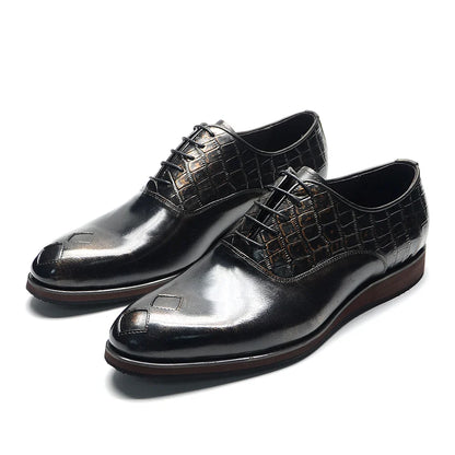 Classic Italian Casual Business Men's Oxford Formal Shoes Genuine Leather Black Handmade Comfortable Sole Lace-up Man Sneakers