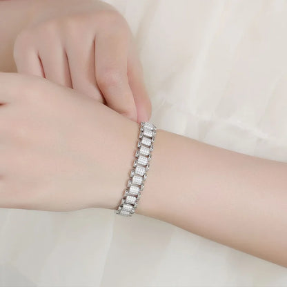 2024 Original Full 1mm D Color Moissanite Diamond Cuban Link Bracelet For Men Women Unisex 925 Silver 10mm Wrist Bracelets