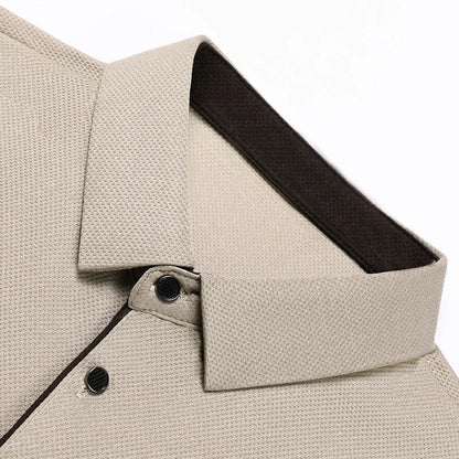 Spring and Autumn Pure Cotton Men's Long Sleeve Collar T-shirt Business Casual Fashion Comfortable Versatile Polo Shirt