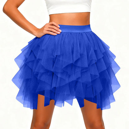 Women's Tulle Tutu Skirt Fashion Solid Color High Waist Mesh Skirt A-line Puff Skirt Cute Cake Skirt Cute Ballet Ball Half Skirt