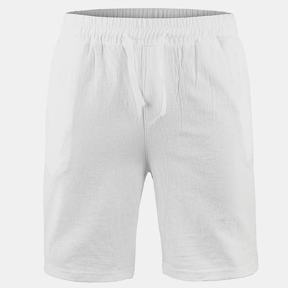 New Men's Cotton Linen Shorts Pants Male Summer Breathable Solid Color Linen Trousers Fitness Streetwear S-3XL