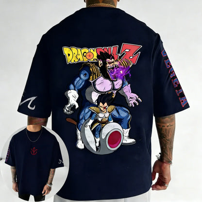 Anime Oversized Cotton T-shirt Summer New Vegeta Printed Men's and Women's Street Hip Hop Loose Casual Top
