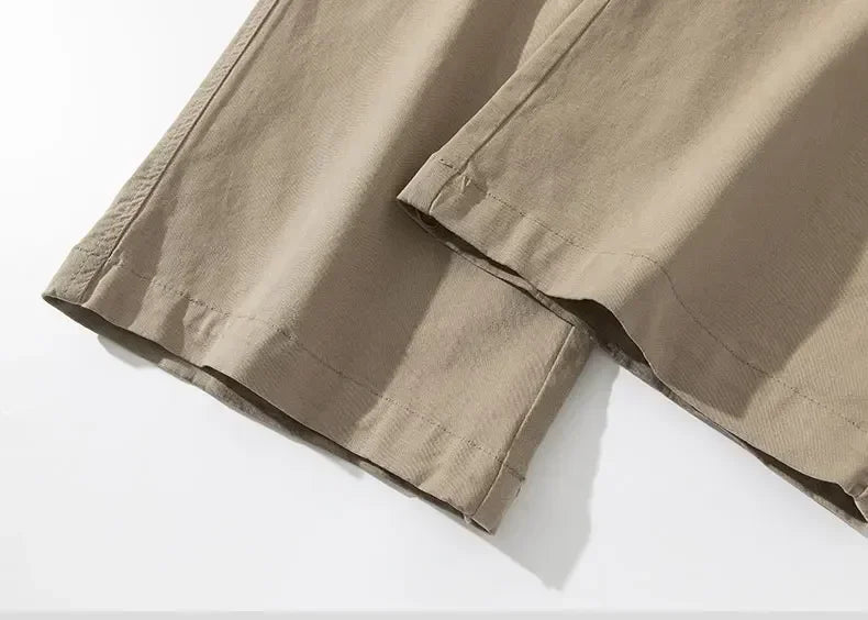 Men's Baggy Cargo Pants with Pockets 100% Cotton Drawstring Elastic Waist Wide Leg Outdoor Casual Pants Plus Size 8XL